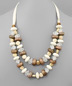  2 Layer Natural Wood Necklace