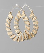  Leather Wrap Scalloped Hoops