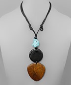  Wood & Stone Necklace