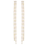  2 Line Baguette Drop Earrings