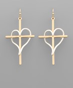  Heart Cross Earrings