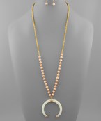  Horn & Glass Bead Necklace