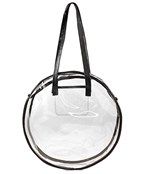  Leather Trim Clear Circle Tote 