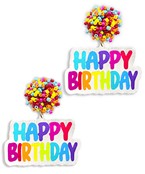  HAPPY BIRTHDAY Pom Pom Earrings