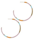  Heishi Bead Large Hoops