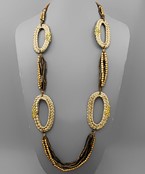  Oval & Bamboo Mix Necklace