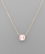  Square Baseball Bead Necklace