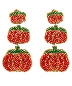  Beaded Pumpkin Earrings