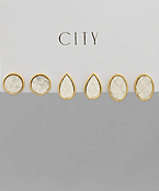  Snake Skin Geometric Studs Set