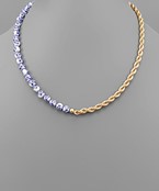  Printed Ball & Rope Chain Necklace