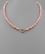  Printed Ceramic Ball Necklace