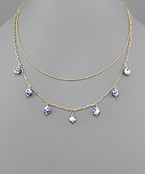  Printed Ball Charm Layered Necklace