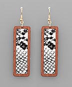  Snake Print Bar Earrings