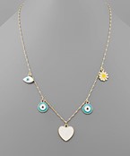  Epoxy Evil Eye Charm Necklace