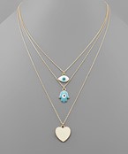  Evil Eye & Hamse Necklace Set