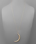  Triangle Carved Crescent Necklace
