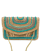  Turquoise Lined Tribal Clutch