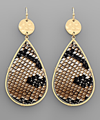  Snake Teardrop Leather Earrings