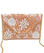  Floral Beaded Envelope Clutch