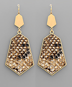  Snake Hexagon Leather Earrings