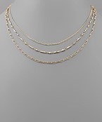  3 Row Multi Chain Necklace 