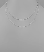  Simple 2 Chain Layer Necklace