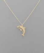  Brass Dolphin Necklace