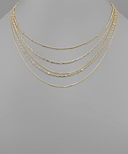  Brass 5 Row Chain Necklace