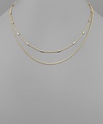  Brass 2 Row Layered Necklace