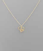  MOM 2 Heart Necklace