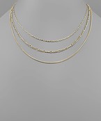  3 Chain Layered Necklace