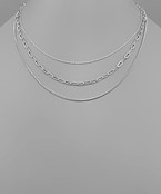  Brass 3 Chain Layered Necklace