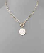  Smile Face Toggle Necklace