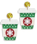  Christmas Latte Cup Earrings