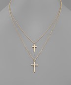  2 Row Cross Layered Necklace
