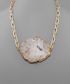  Druzy Stone Chain Necklace
