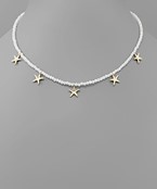  5 Starfish Glass Beads Choker