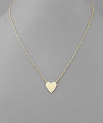  Brass CZ Heart Necklace