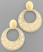  Crystal & Pearl Gradual Circle Earrings