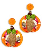  Resin Pumpkin Earrings