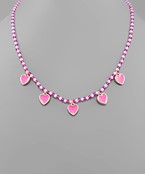  Heart Charm Beaded Necklace