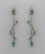  Antique Crystal Arrow Earrings
