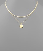  Disk Charm Layered Necklace