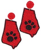  Georgia Map Paw Earrings