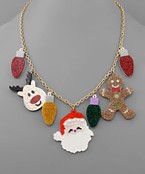  Santa & Rudolph Charm Necklace