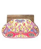  Paisley Embroidery Wooden Frame Clutch