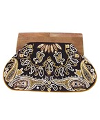  Paisley Embroidery Wooden Frame Clutch