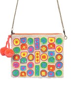  Geometric Pattern Beaded Crossbody