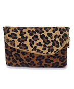 Cowhide Leopard Print Clutch Bag