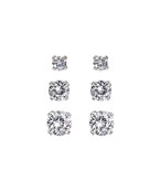  CZ Round 3 Pair Set Earrings
